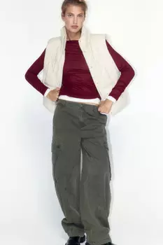 Жилет из искусственной кожи с утеплителем