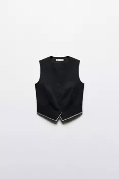 Жилет костюмный с открытыми срезами