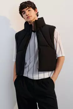 Жилет стеганый утепленный с утяжками по низу