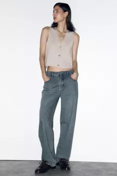 Жилет трикотажный укороченный на пуговицах