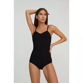 Боди в рубчик с фигурным вырезом