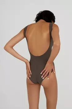 Боди в рубчик с глубоким вырезом на спине