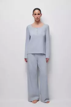 Брюки домашние из ажурного трикотажа belle you