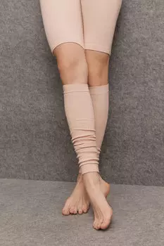 Гетры в рубчик хлопковые (розово-бежевый)