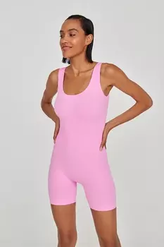 Комбинезон в рубчик укороченный