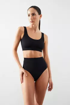 Комплект белья в рубчик (черный)