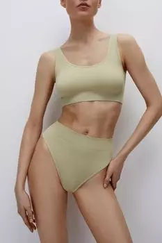 Комплект белья в рубчик с трусами-стринг belle you