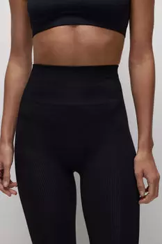 Легинсы с высокой посадкой в рубчик belle you