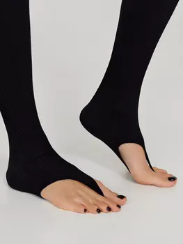 Легинсы со штрипками рубчик