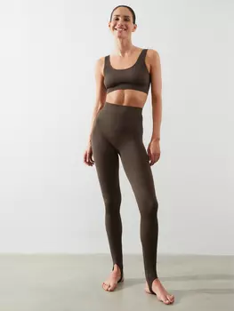 Легинсы со штрипками рубчик (горячий шоколад)