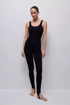 Легинсы со штрипками в рубчик Бамбук