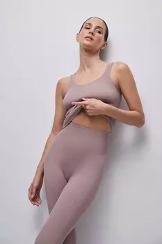 Легинсы со штрипками в рубчик Бамбук