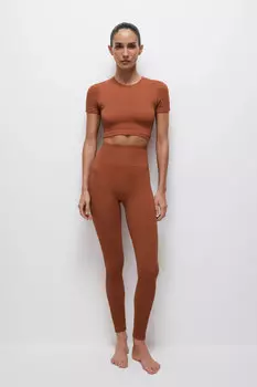 Легинсы в рубчик c высокой посадкой из бамбука Day-to-day