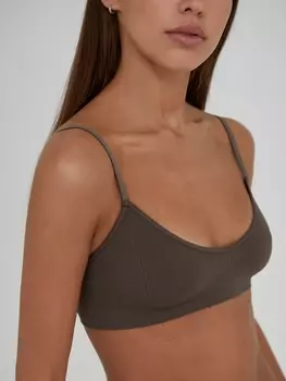 Лиф на тонких бретелях в рубчик