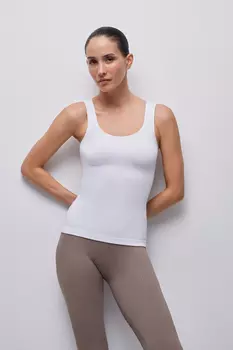 Майка на широких бретелях в рубчик Бамбук