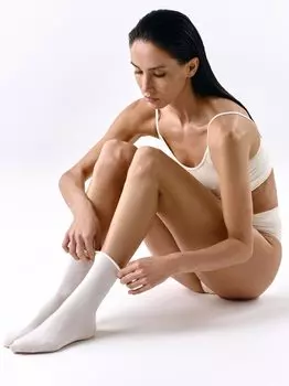 Носки из бамбука без резинки (белый)