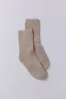 Носки классической длины с длинным ворсом кофейный