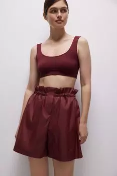 Шорты из гладкой ткани (бургунди)