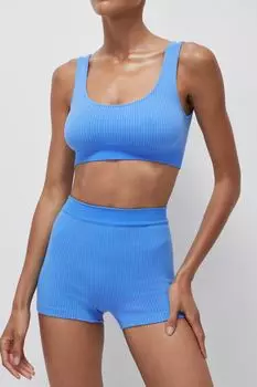 Шорты с высокой посадкой в рубчик