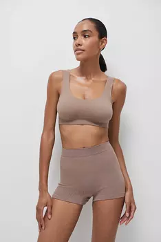 Шорты с высокой посадкой в рубчик belle you