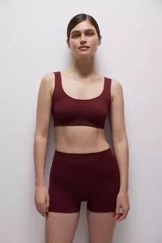 Шорты с высокой посадкой в рубчик belle you