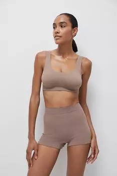 Шорты с высокой посадкой в рубчик belle you