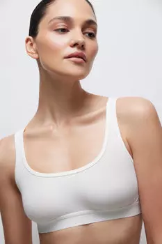 Топ на широких бретелях из хлопка в рубчик belle you