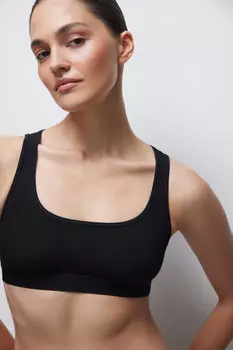 Топ на широких бретелях из хлопка в рубчик belle you