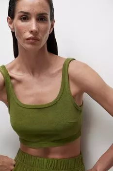 Топ на широких бретелях из махровой ткани belle you