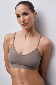 Топ на тонких бретелях Бамбук (серо-бежевый)