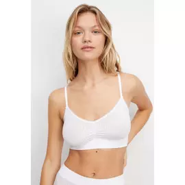 Топ на тонких бретелях с V-образным вырезом ажурное плетение