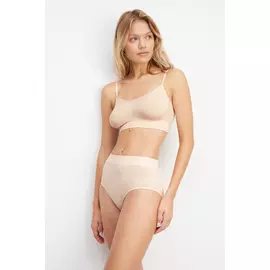 Топ на тонких бретелях с V-образным вырезом ажурное плетение