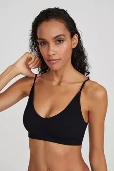 Топ в рубчик с V-образным вырезом