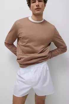 Трусы-боксеры мужские из твила (белый)