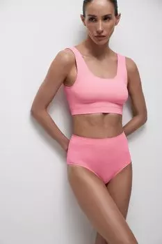 Трусы-кюлот с высокой посадкой (нежный коралл)