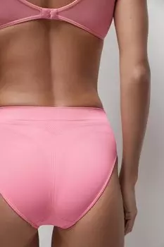 Трусы-слипы с высокой посадкой (нежный коралл)