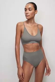 Трусы-слипы с высокой посадкой в рубчик belle you