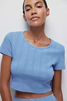 Укороченная футболка из ажурного трикотажа belle you