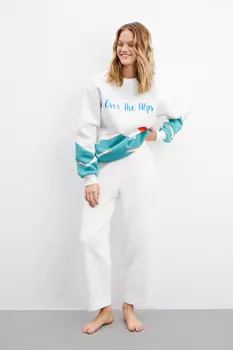 Укороченные брюки с высокой посадкой Монблан