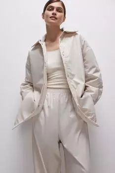 Утепленная рубашка из плащевки belle you