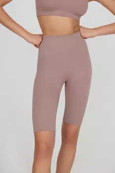 Велосипедки удлиненные в рубчик с широким поясом