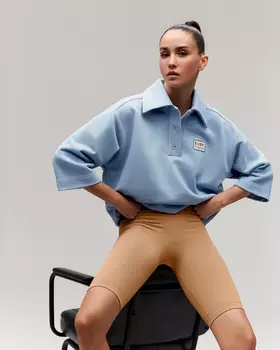 Велосипедки удлиненные в рубчик с широким поясом