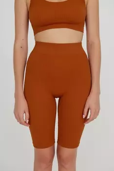 Велосипедки удлиненные в рубчик с широким поясом belle you