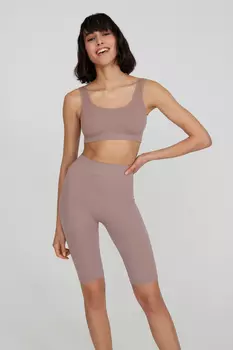 Велосипедки удлиненные в рубчик с широким поясом belle you