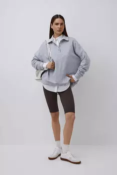 Велосипедки удлиненные в рубчик с широким поясом belle you