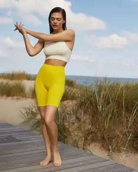 Велосипедки в рубчик удлиненные