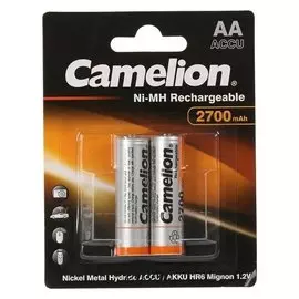 Аккумулятор Camelion, Ni-mh, AA, Hr6-2bl (Nh-aa2700bp2), 1.2в, 2700 мач, блистер, 2 шт.