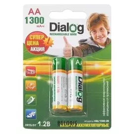 Аккумулятор Dialog, Ni-mh, AA, Hr6-2bl, 1.2в, 1300 мач, блистер, 2шт.