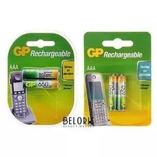 Аккумулятор GP, Ni-mh, Aaa, Hr03-2bl, 1.2в, 650 мач, блистер, 2 шт.