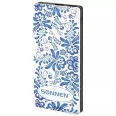 Аккумулятор внешний SONNEN POWERBANK V3802S "ГЖЕЛЬ", 8000 mAh, 2 USB, литий-полимерный